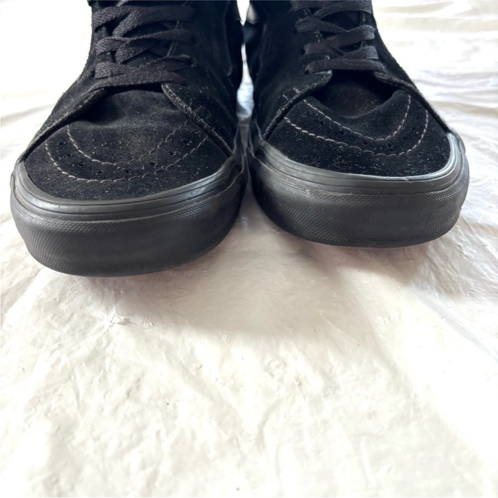 Vans Black Sk8-Hi Suede High-Top Sneakers with Red Tongue Tag - Picture 4 of 12